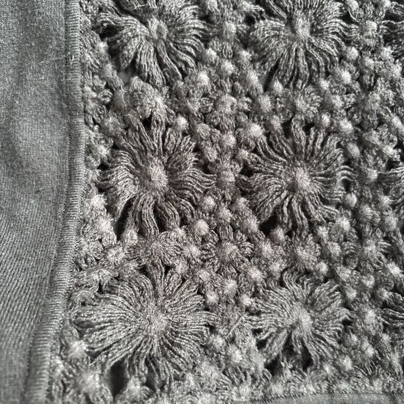 Anthropologie Cluny Embroidered Black Silk Cashmere Blend Dress Size Medium - Picture 9 of 11